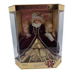 Vintage Barbie Happy Holidays Special Edition Doll Purple Eyes 1996 Mattel 15646